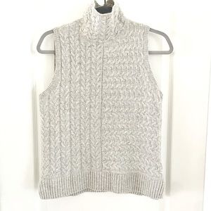 7 For All Mankind Mock Neck Cable Knit Cashmere Blend Sweater Vest